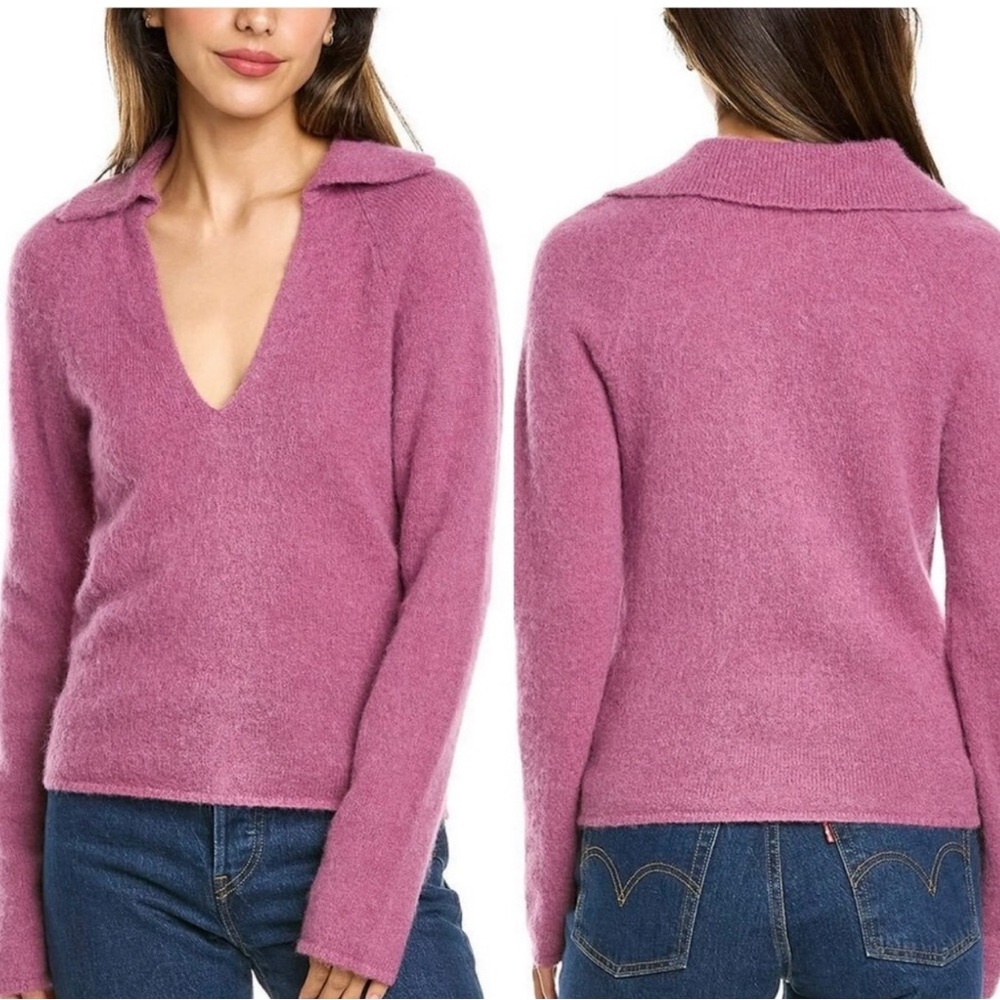 Vince Brushed Collared Alpaca & Wool-Blend Sweater